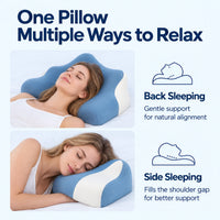 Back sleeping and side sleeping positions on the contour pillow