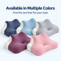 MellowLune ergonomic neck support pillow shown in all five colours