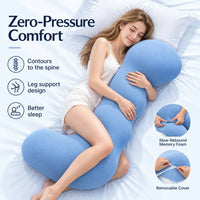 Long Body Pillow for Adults — Knee, Belly & Back Support for Side Sleeping
