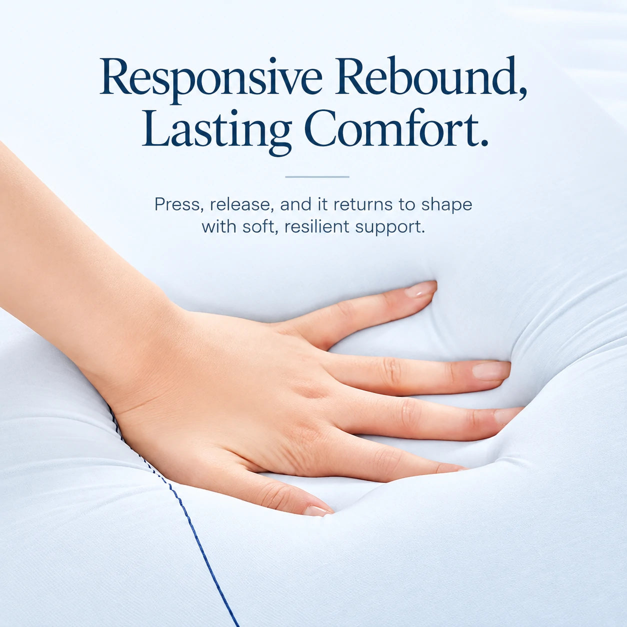 Responsive rebound of the memory foam under a hand