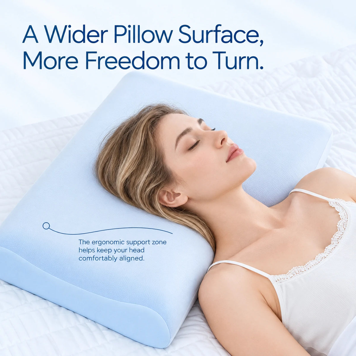 Contour Memory Foam Pillow with Pillowcase — Triple-Layer Slow Rebound