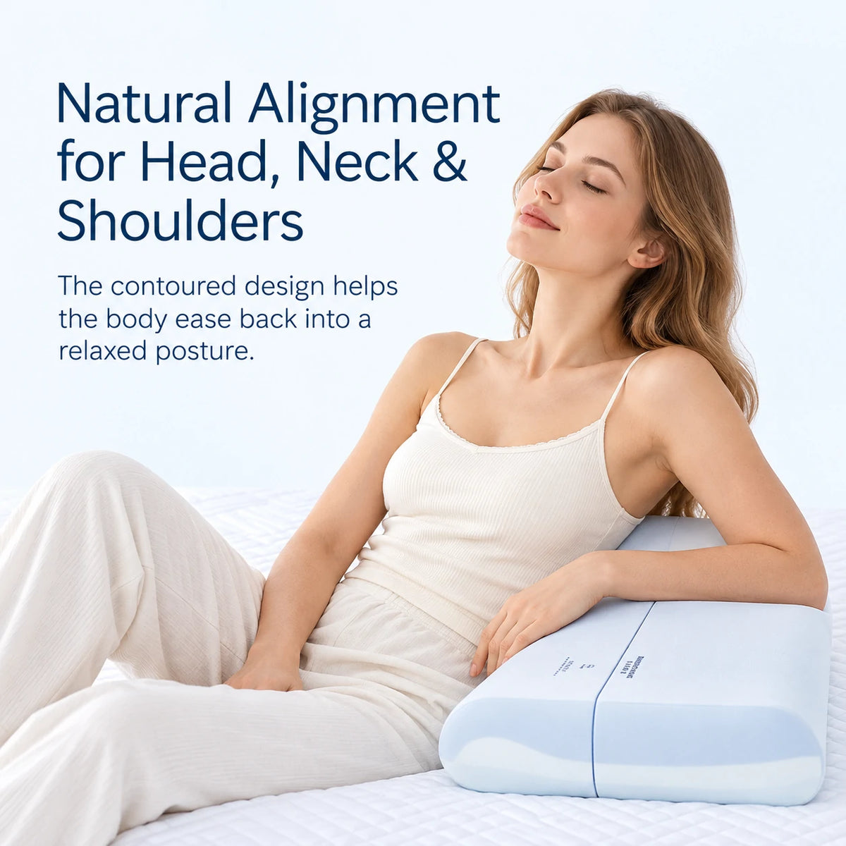 Contour Memory Foam Pillow with Pillowcase — Triple-Layer Slow Rebound