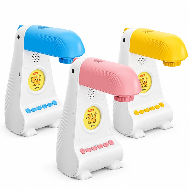 Kids drawing projector in yellow, pink and blue