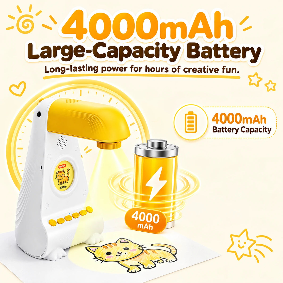 4000 mAh rechargeable battery