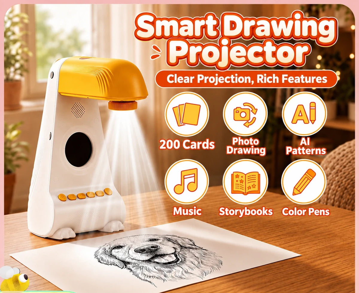 Features: 200 cards, photo drawing, AI patterns, music, storybooks and color pens